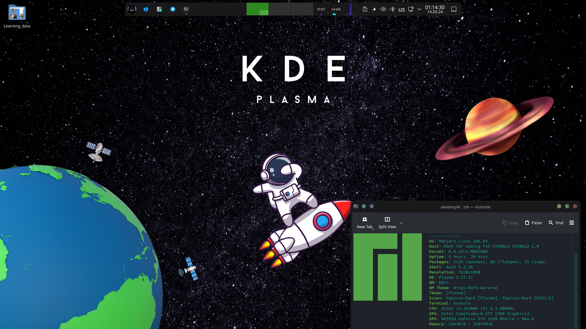 Manjaro Linux Desktop Rice